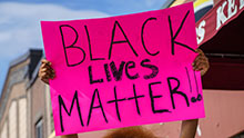 A handmade sign reading Black Lives Matter